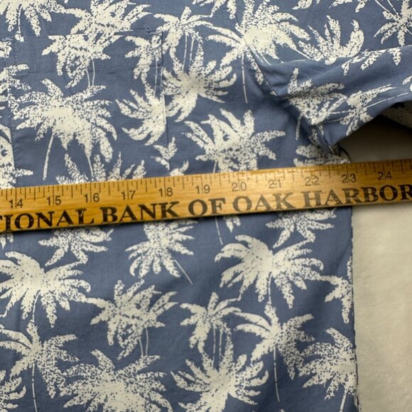 Mens Jachs NY Palm Tree Print Short Sleeve Button-Down Shirt Size L Blue Casual - Picture 6 of 16